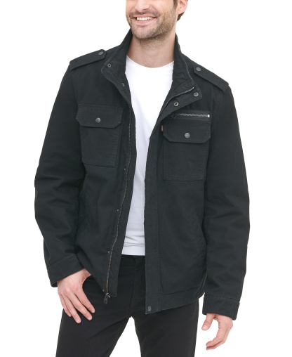 Levi's Men's Cotton Zip-Front Jacket - Black