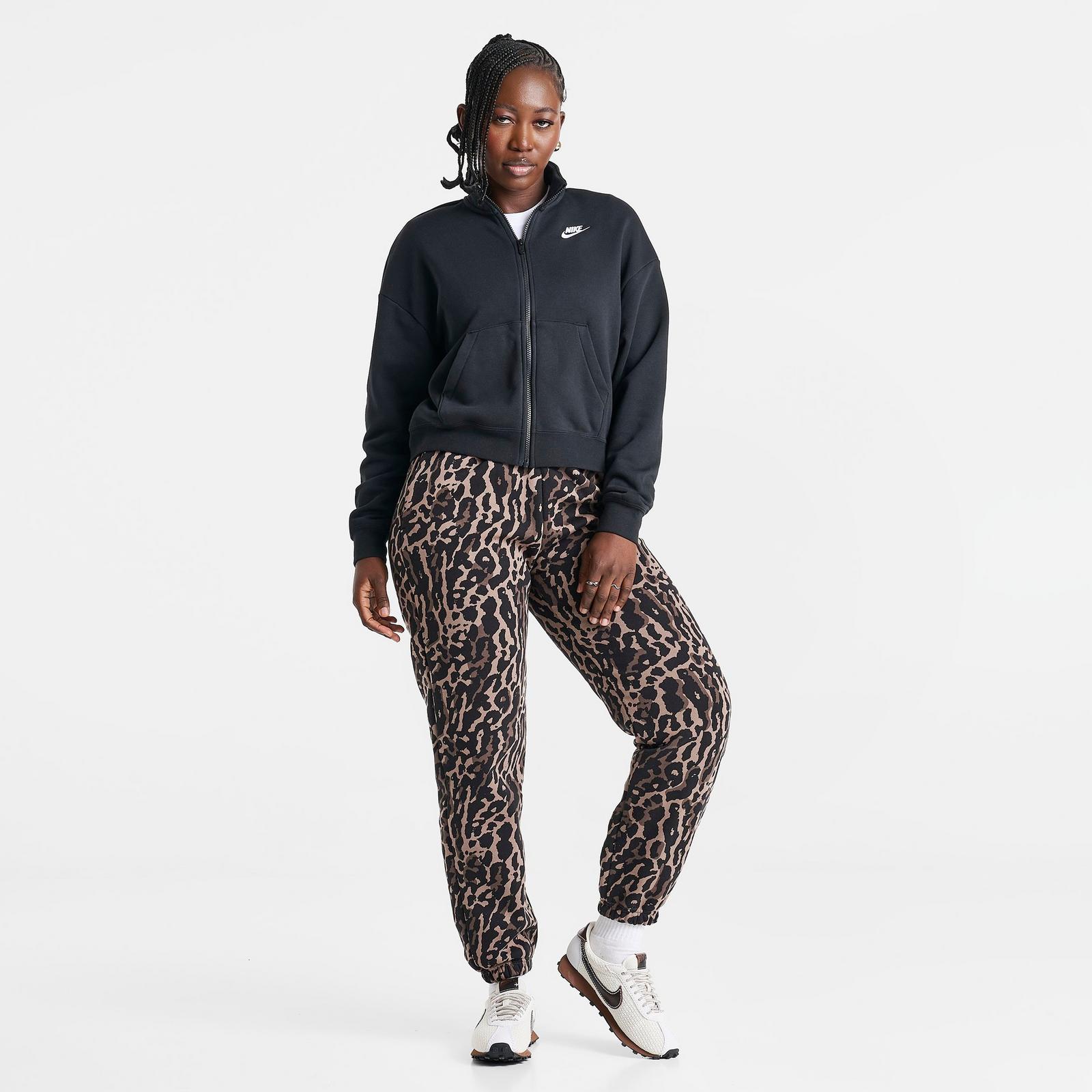 Women's Nike Sportswear Club Fleece Loose Track Jacket - Black/White