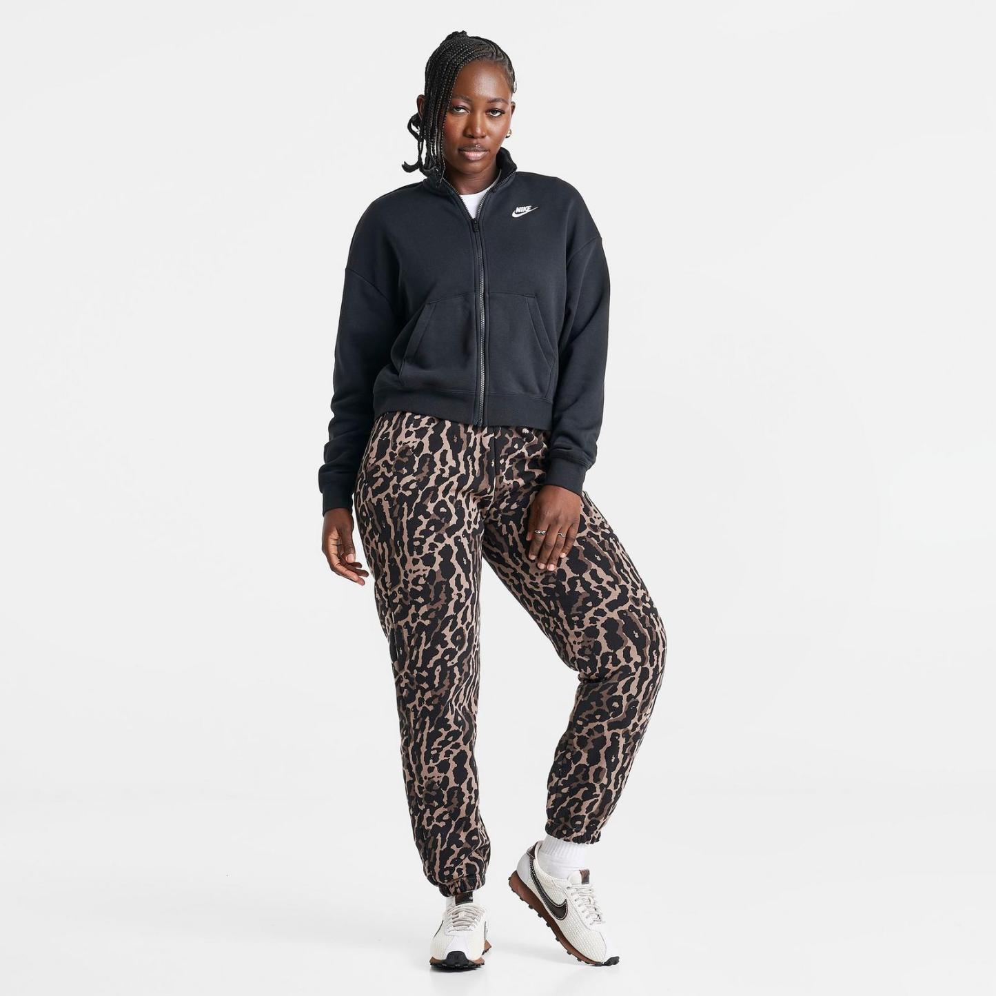 Women's Nike Sportswear Club Fleece Loose Track Jacket - Black/White