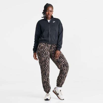 Women's Nike Sportswear Club Fleece Loose Track Jacket - Black/White