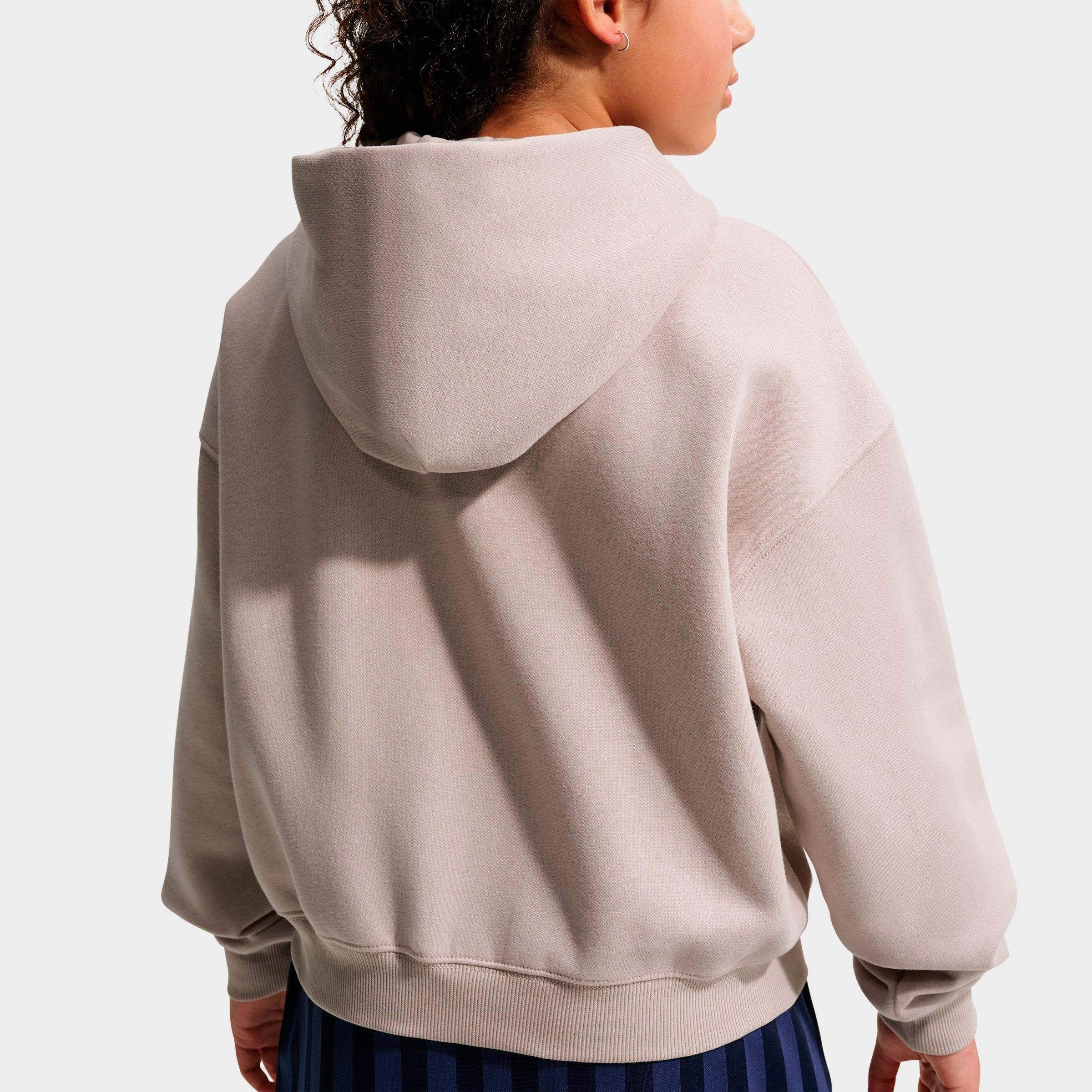 Girls' Big Kids' Nithtke Sportswear Studio Fleece Oversized Full-Zip Hoodie - Moon Particle/White