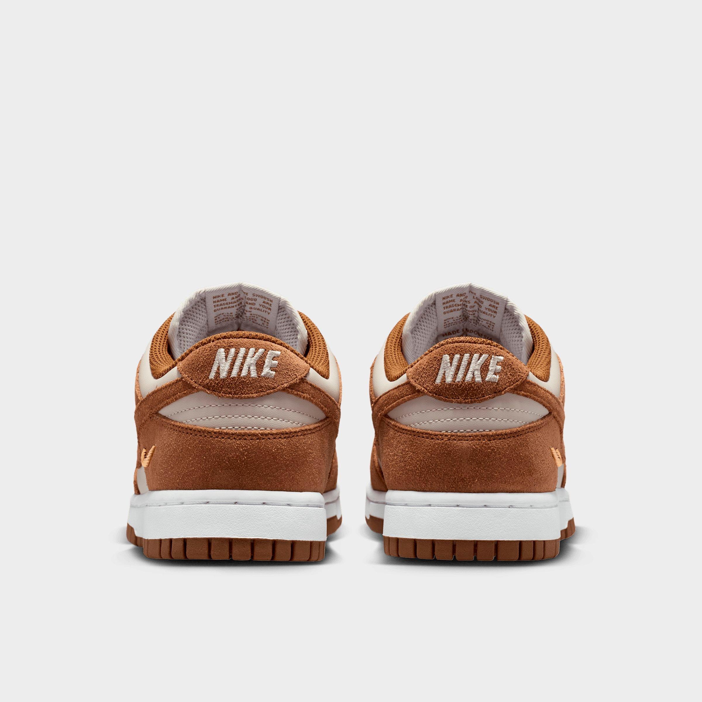 Women's Nithtke Dunk Low Mini Swoosh Casual Shoes - Light British Tan/Cream II/White/Light British Tan - Back view