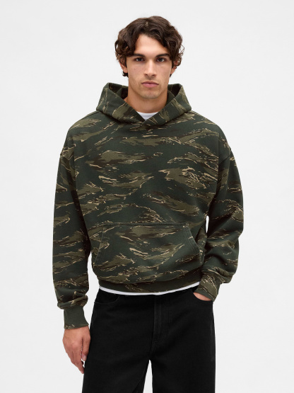 Adult Heavyweight Oversized Hoodie - black camo