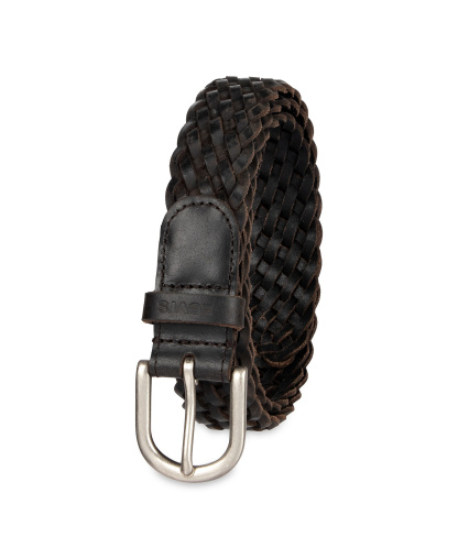 Levi's Women's Fully Adjustable Leather Braided Belt - Black