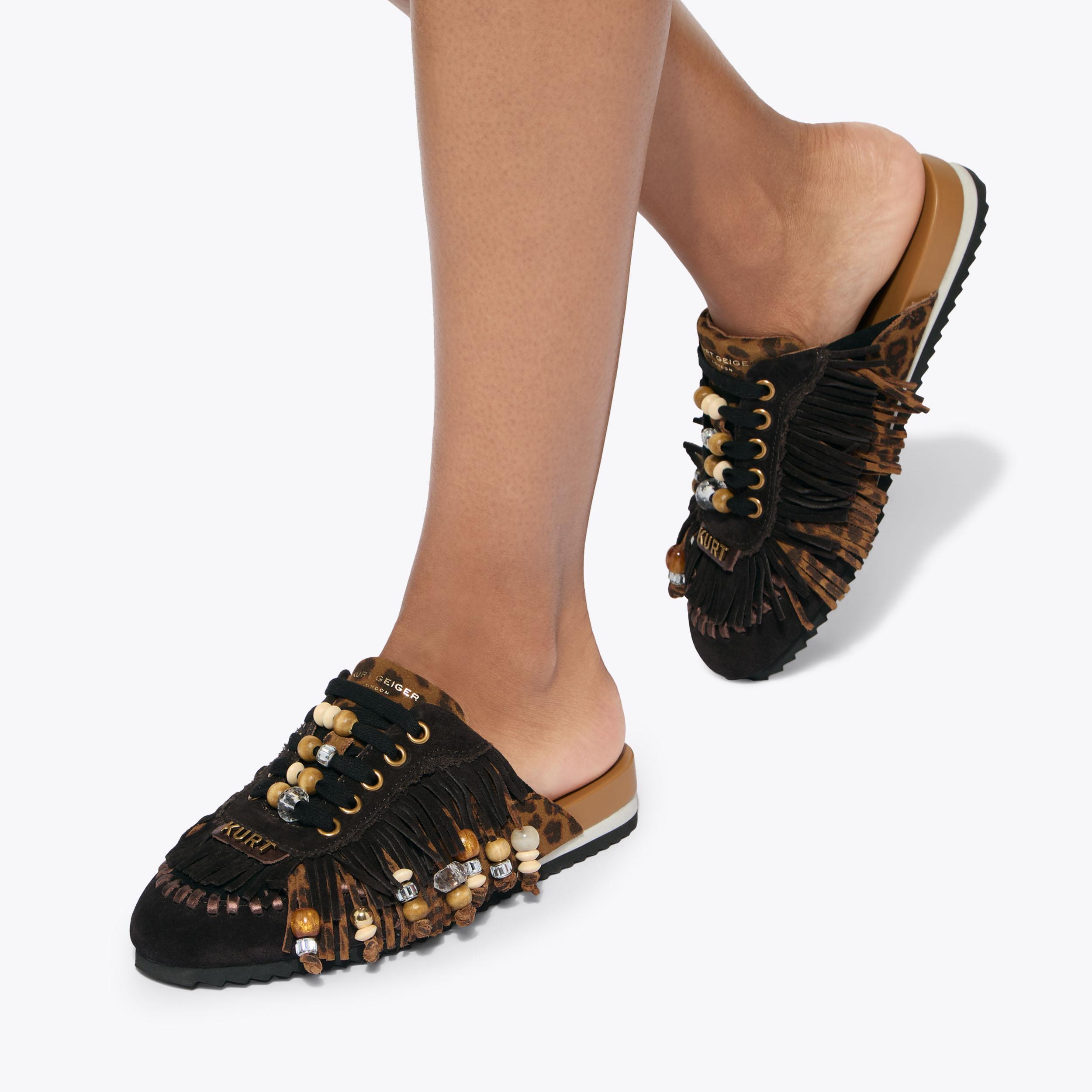 Kurt Geiger London Islington P Fringe Mule - Brown - view 2