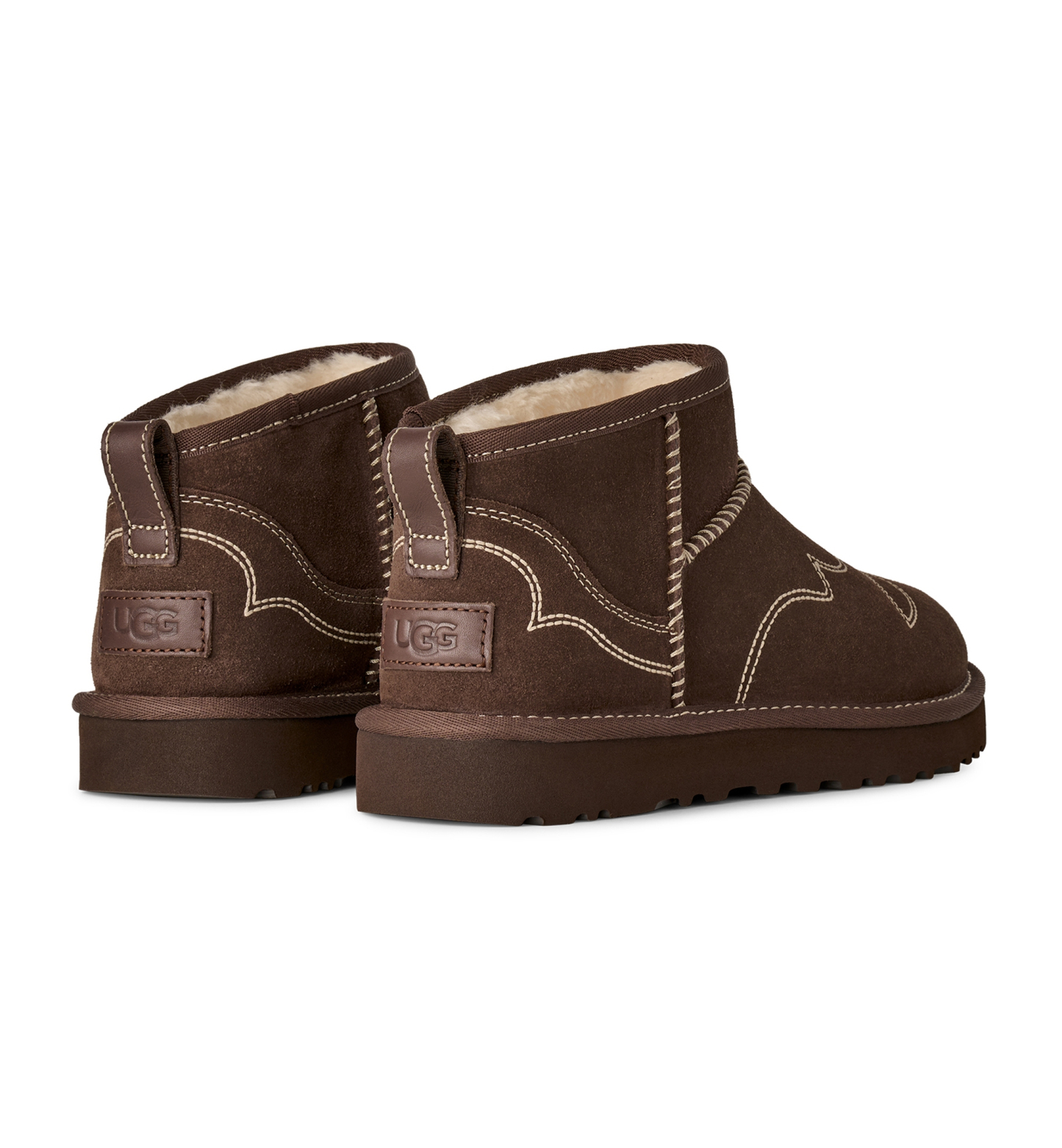 UGG® Women's Classic Ultra Mini Western Slip-On Booties - Burnt Cedar