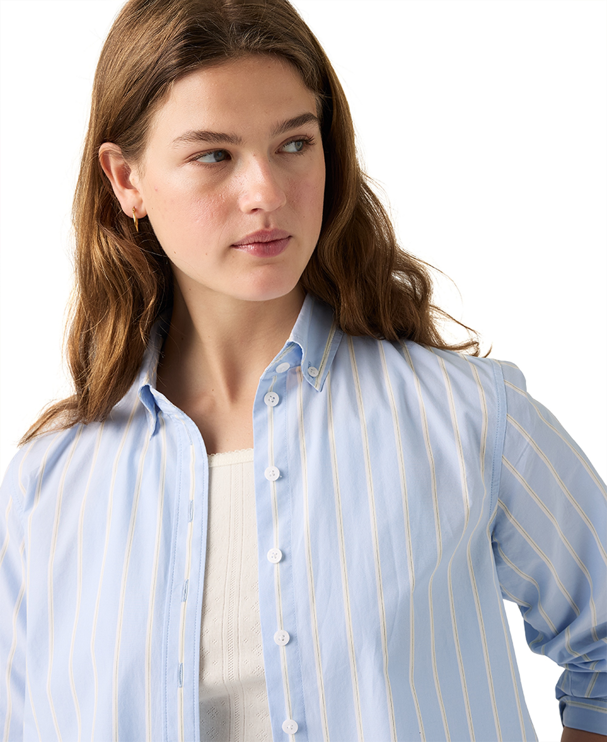 Levi's Women's Sully Long-Sleeve Shirt - Adora Stripe Chambray Blue