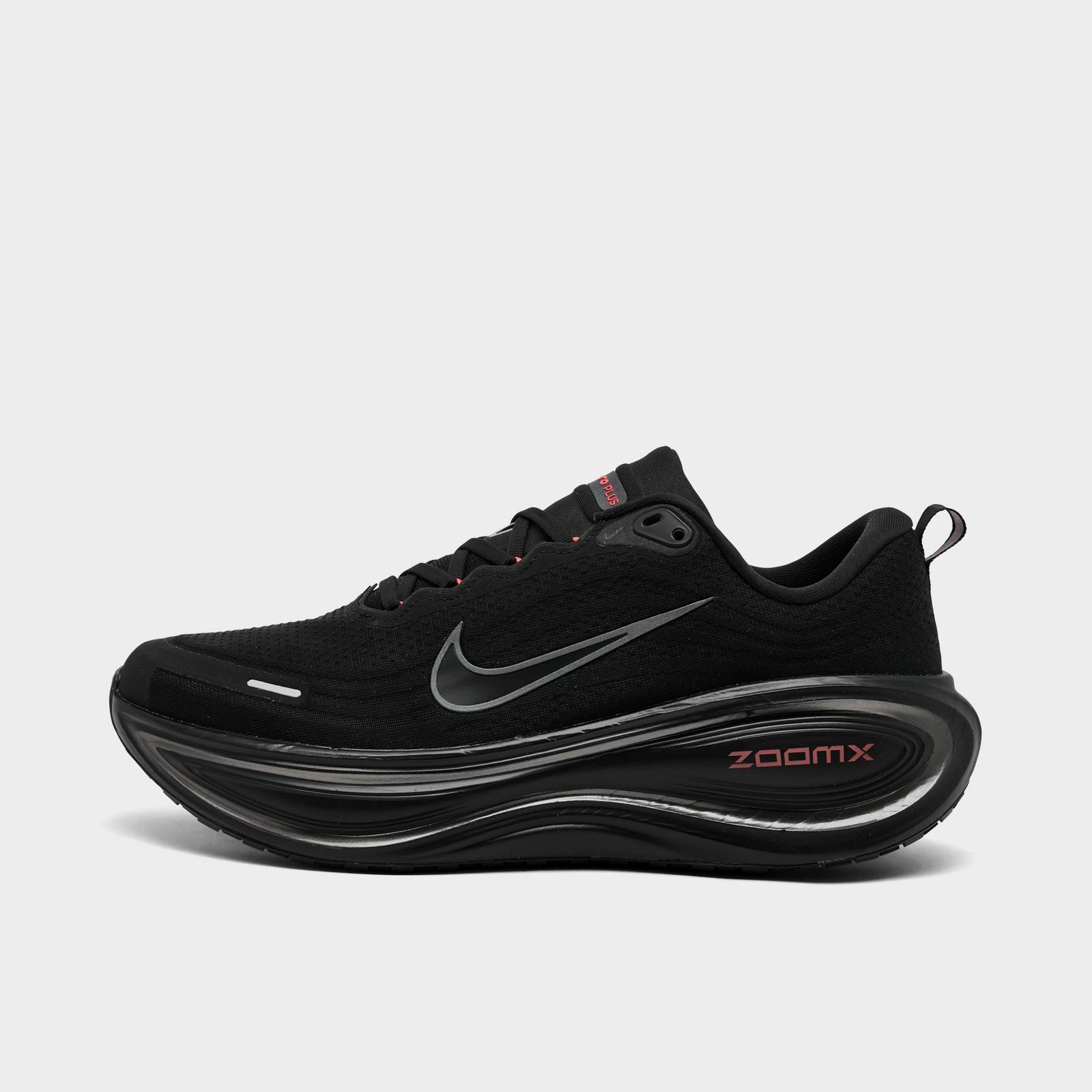 Men's Nike Vomero Plus Running Shoes - Black/Black/Bright Crimson/Wolf Grey