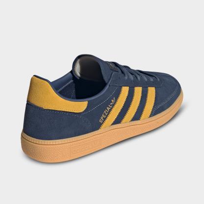 Men's adidas Originals Handball Spezial Casual Shoes - Part 1 - Night Indigo/Bold Gold/Gum - Back view