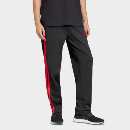 Men's adidas Dayready Open Hem Track Pants - Black/Pure Ruby