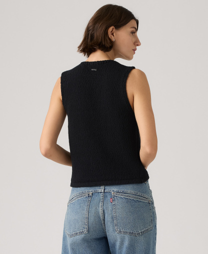 Levi's Premium Women's Sleeveless V-Neck Cotton Vest - Anthracite Night