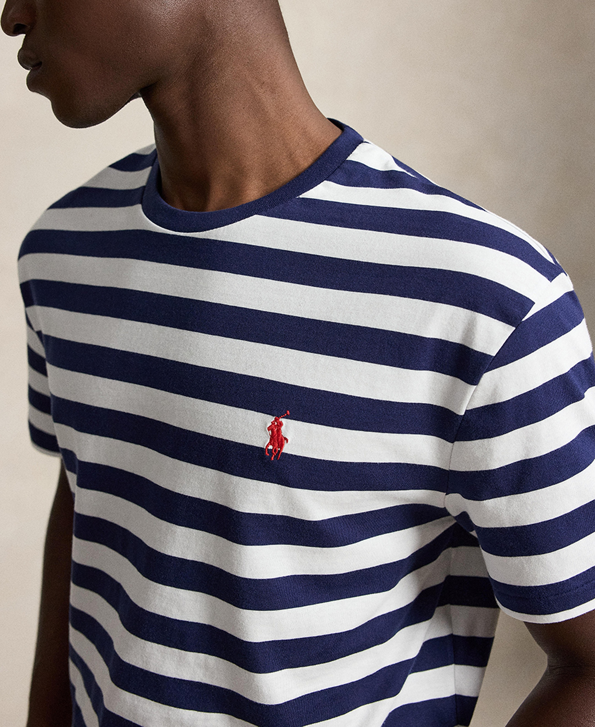 Polo Ralph Lauren Men's Classic-Fit Stripe T-Shirt - Newport Navy/White