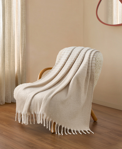 UGG® Bayle Faux Mohair Throw, 50" x 70" - White pepper, Snow