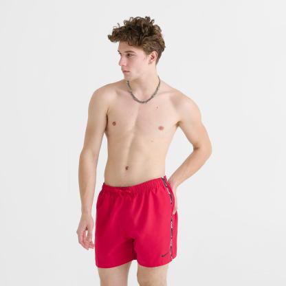 Men's Nike Swim Tape Volley Shorts - University Red/Black
