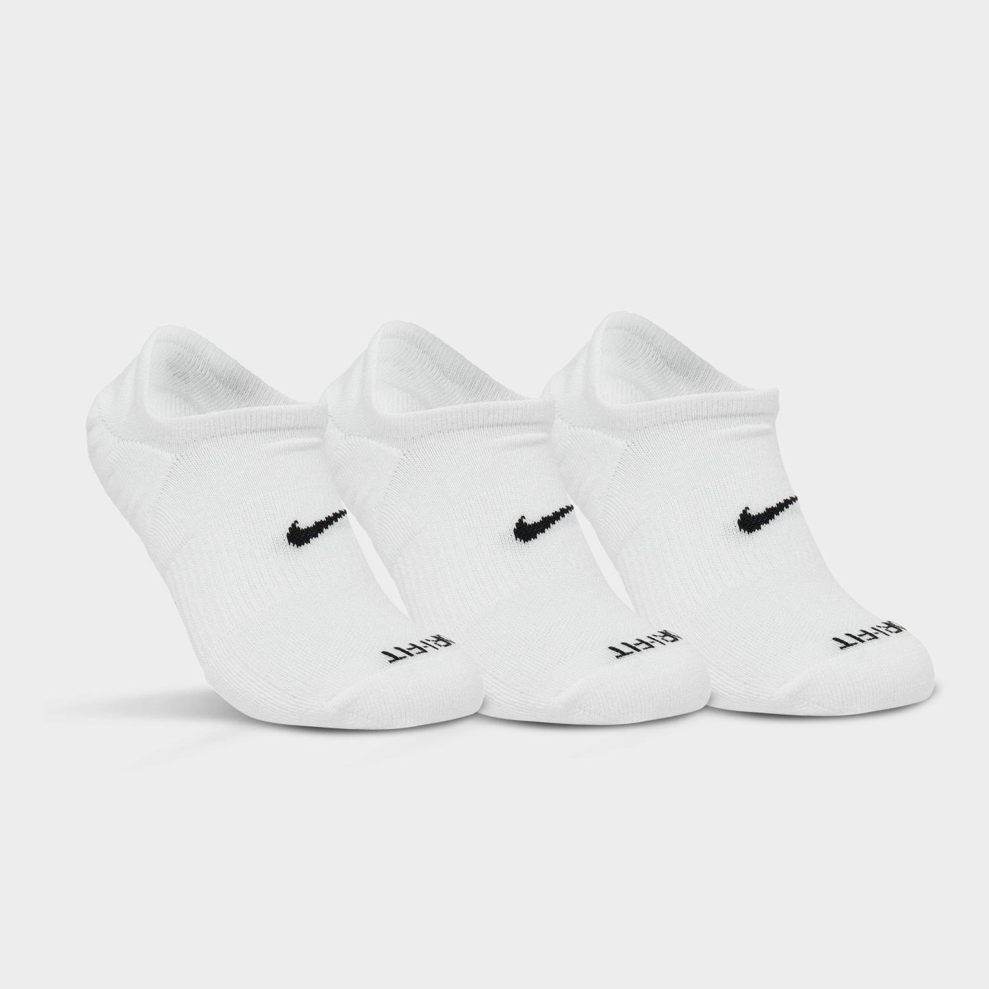 Women's Nithtke Everyday Plus Cushioned Training Footie Socks (3-Pack) - White/Black