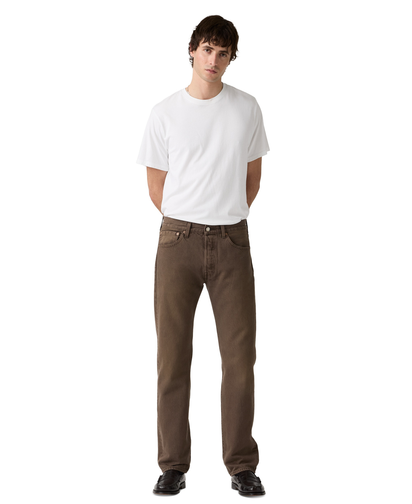 Levi's Men's 501™ Regular-Fit Button Fly Jeans - Brown Times