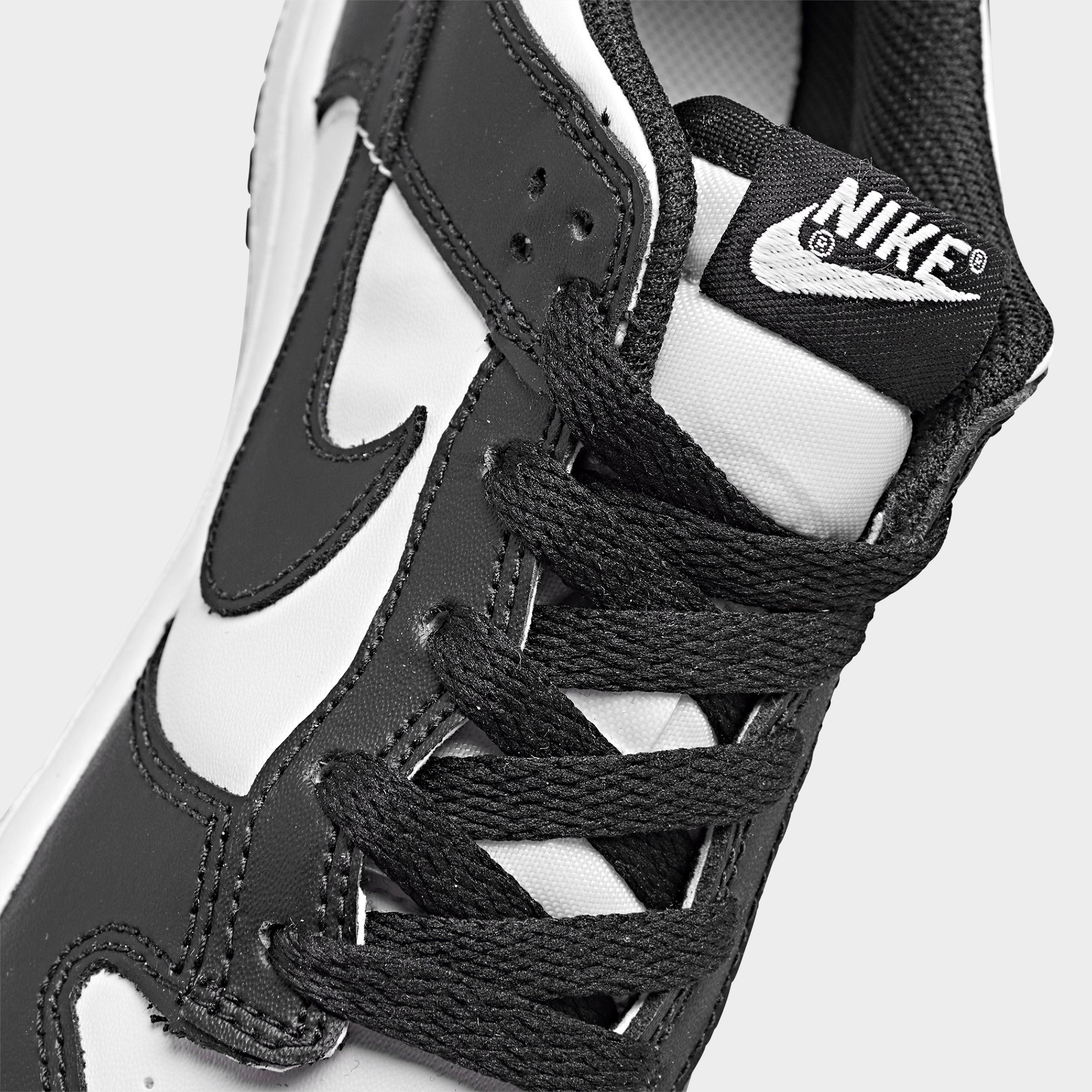 Little Kids' Nithtke Dunk Low Casual Shoes - White/Black/White - Detail shot