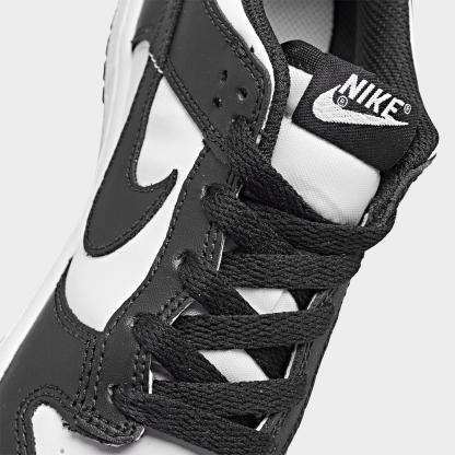 Little Kids' Nithtke Dunk Low Casual Shoes - White/Black/White - Detail shot