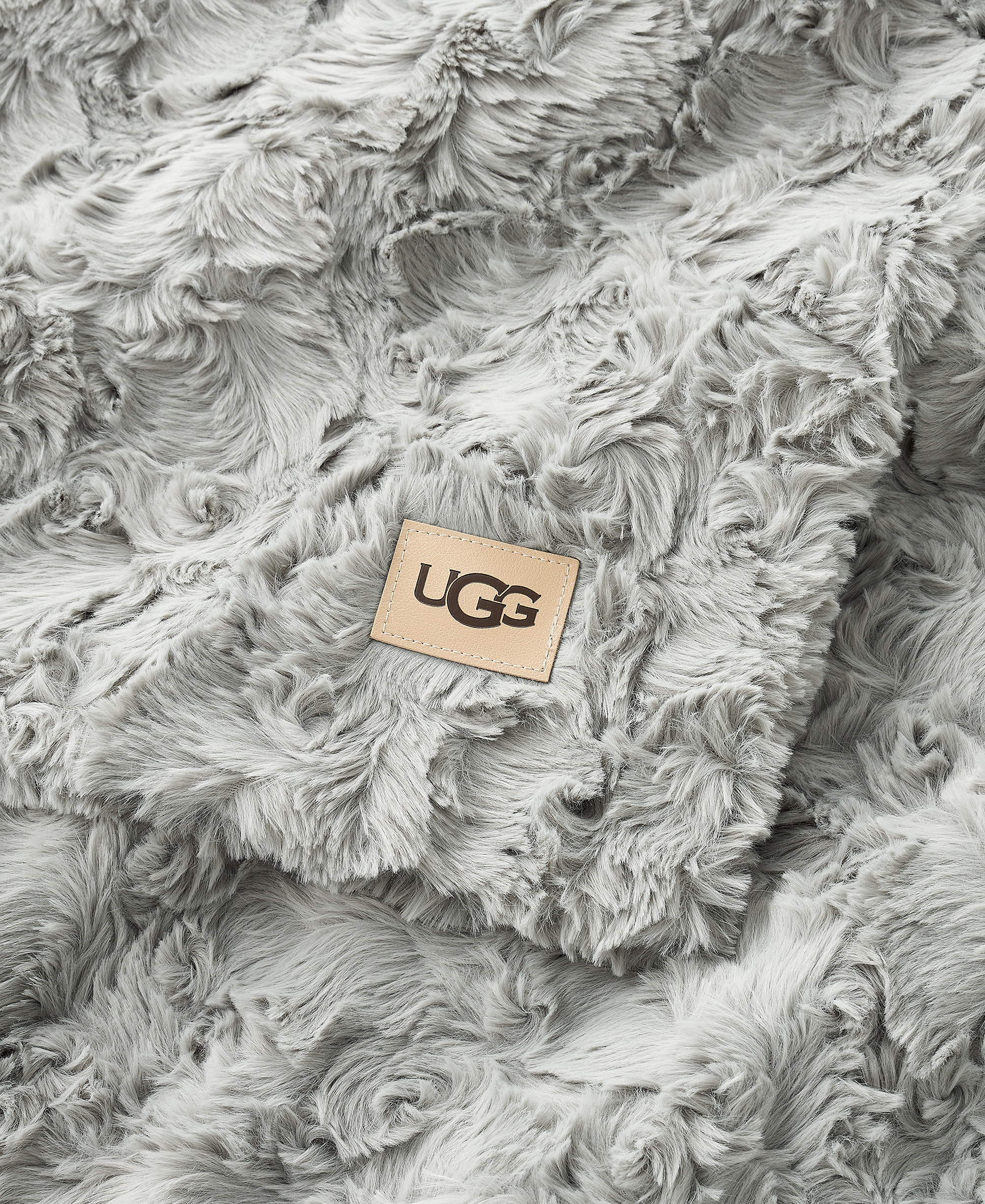 UGG® Adalee Faux Fur Throw, 50" x 70" - Seal Grey