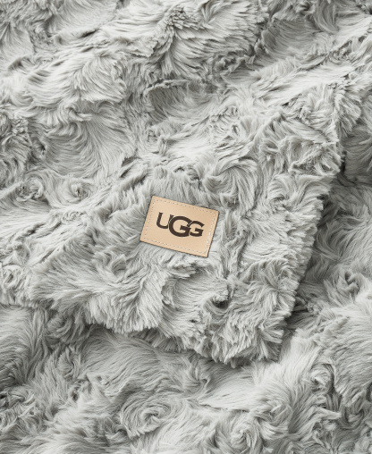 UGG® Adalee Faux Fur Throw, 50" x 70" - Seal Grey
