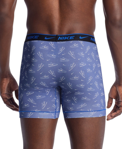 Nike Mens Dri-FIT Essential Cotton Stretch Boxer Briefs, 3-Pack - Game Royal Sneaker Print/Cool Grey/Black