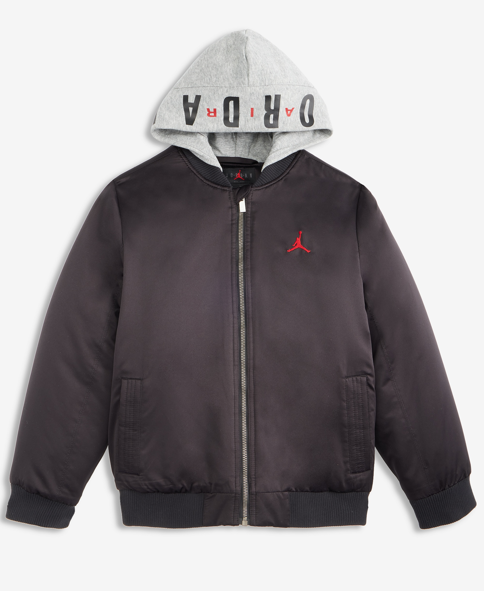 Jordan Boys' 8-20 Hooded Long-Sleeve Bomber Jacket - Black