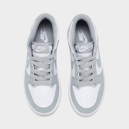 Little Kids' Nithtke Dunk Low Casual Shoes - Part 1 - White/Light Smoke Grey/White - Top view