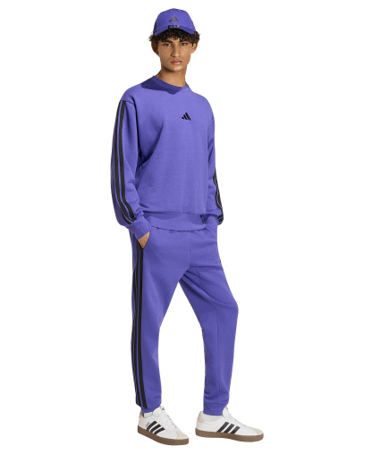 adidas Men's Essentials Three-Stripes Regular-Fit Fleece Joggers - Pure Purple