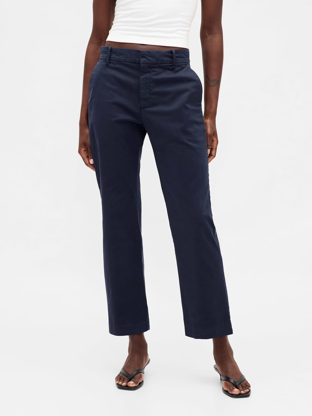 Mid Rise Khakis - Navy blue night