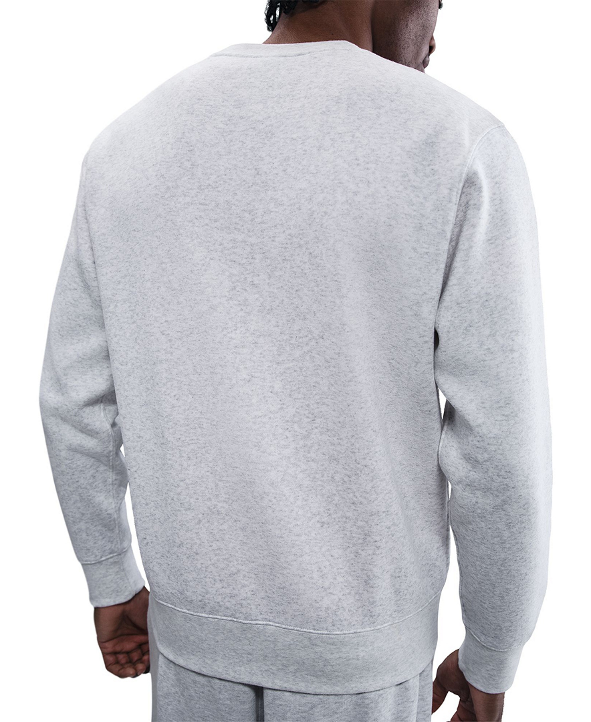 Nike Men's Club Fleece Crewneck Logo Sweatshirt - Birch Heather/White