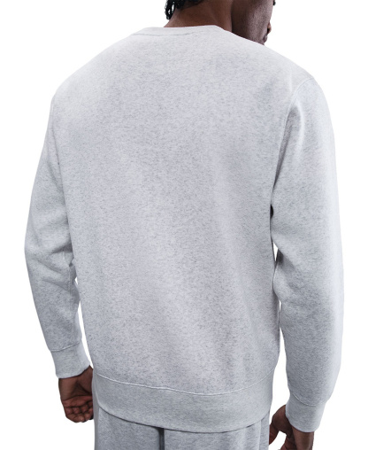 Nike Men's Club Fleece Crewneck Logo Sweatshirt - Birch Heather/White