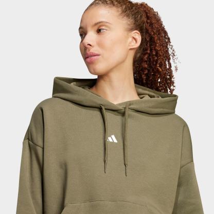 Women's adidas Sportswear Essentials Small Logo Feel Cozy Hoodie - Olive Strata/White