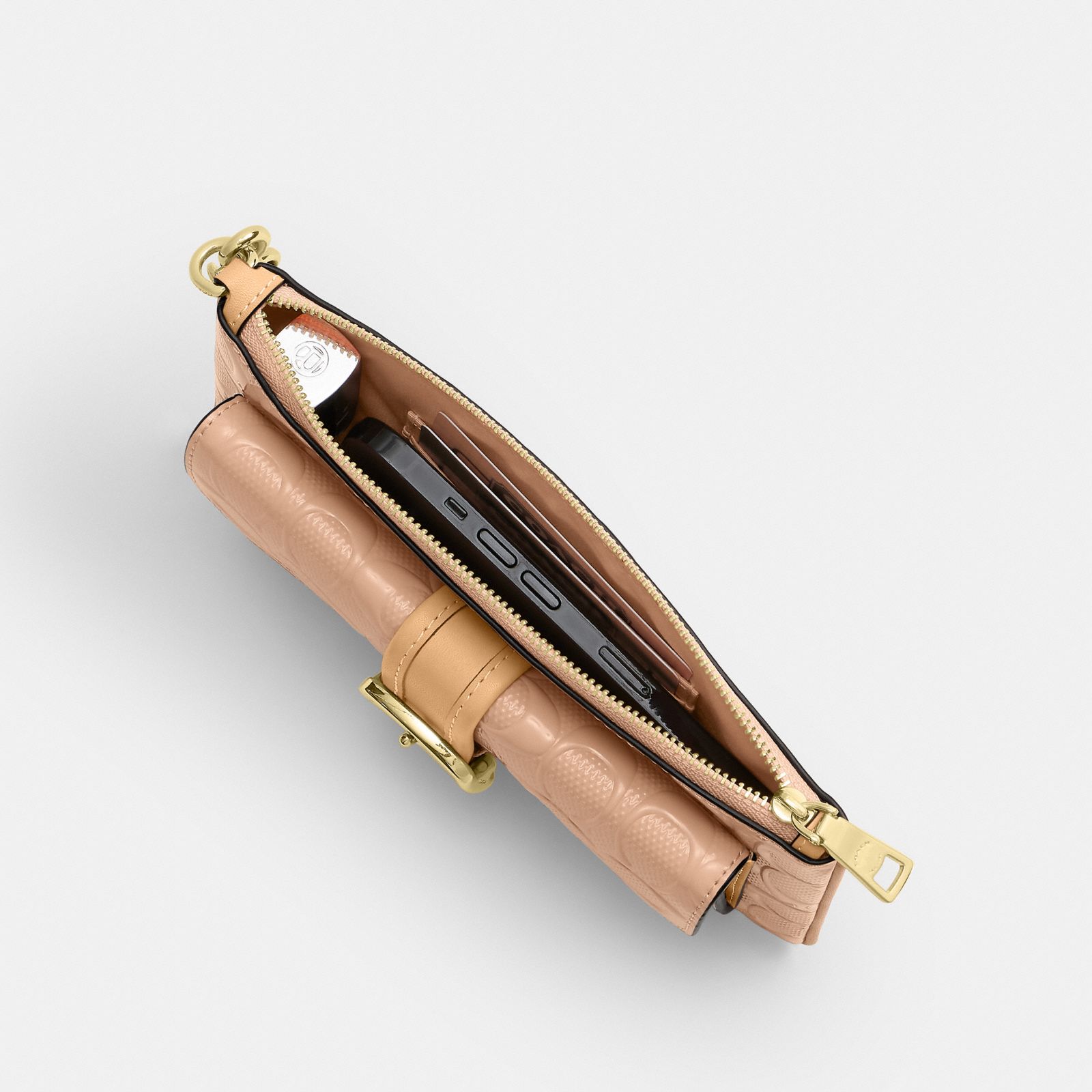 Ashton Wristlet In Signature Leather - Gold/Faded Blush - view 5