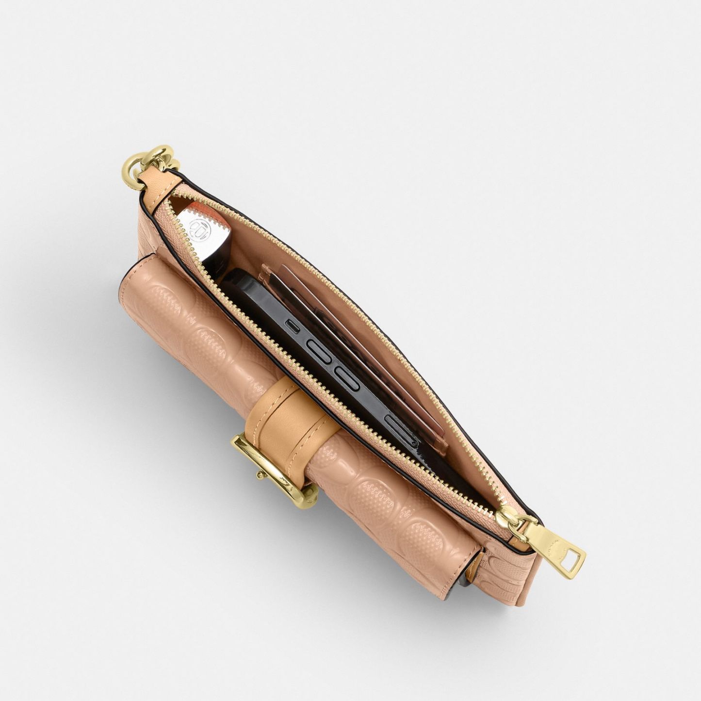 Ashton Wristlet In Signature Leather - Gold/Faded Blush - view 5