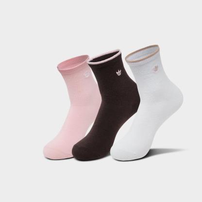 adidas Originals Trefoil Luna Quarter Socks (3-Pack) - Aura Coffee/Pink/White - view 1