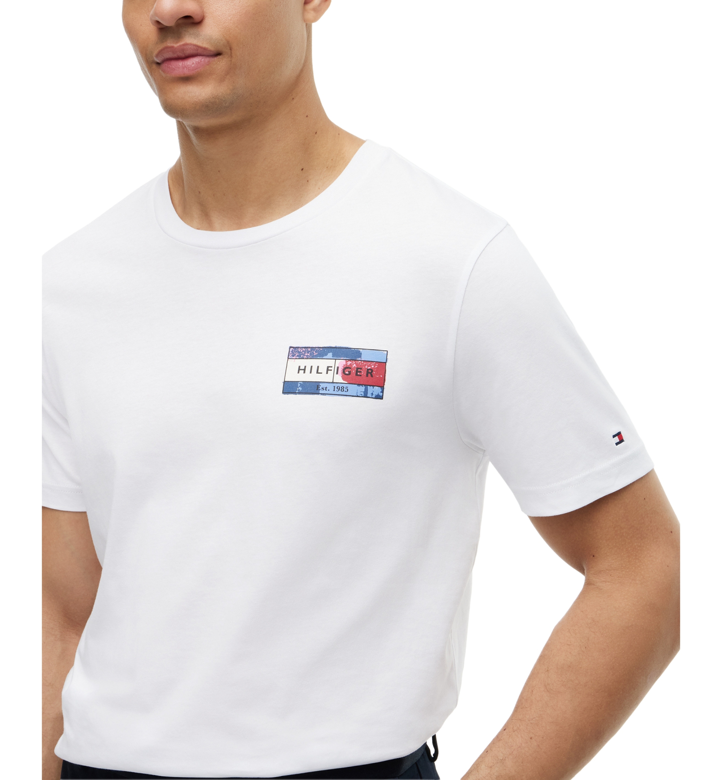 Tommy Hilfiger Men's Brand Love Back Flag Graphic T-Shirt - White