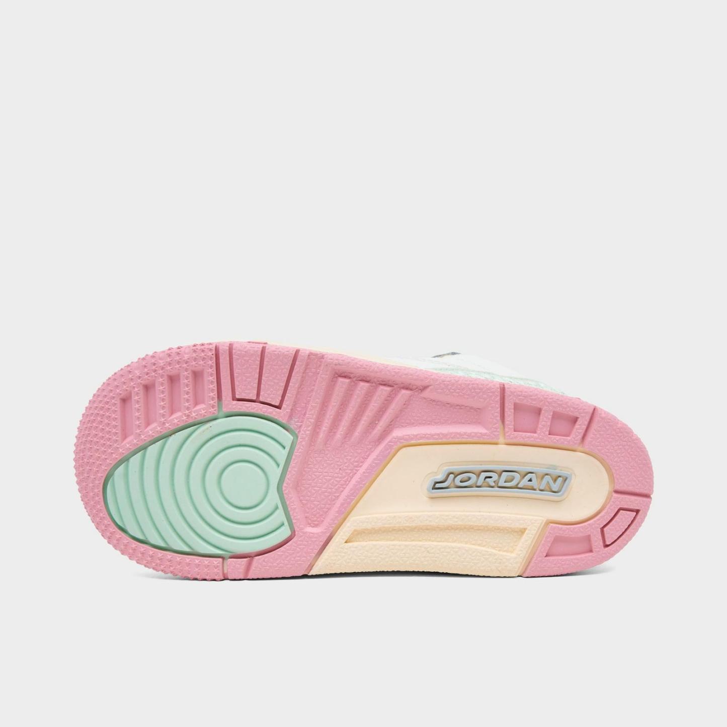 Kids' Toddler Air Jordan Retro 3 Basketball Shoes - Sail/Jade Aura/Aura/Iced Carmine/Muslin/Iris Whisper - view 6
