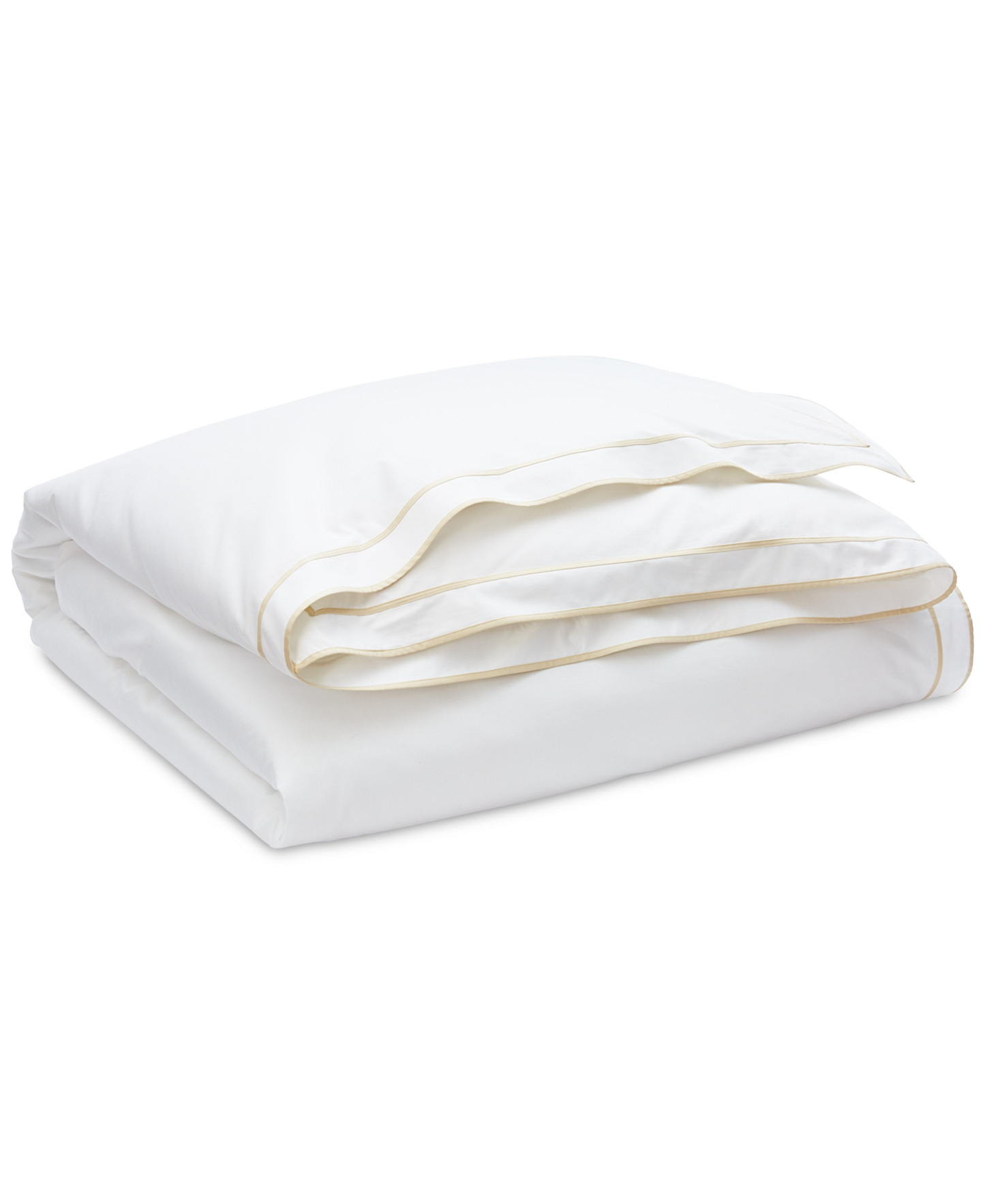 Lauren Ralph Lauren Spencer Sateen Border Duvet Cover, Full/Queen - White & Flax