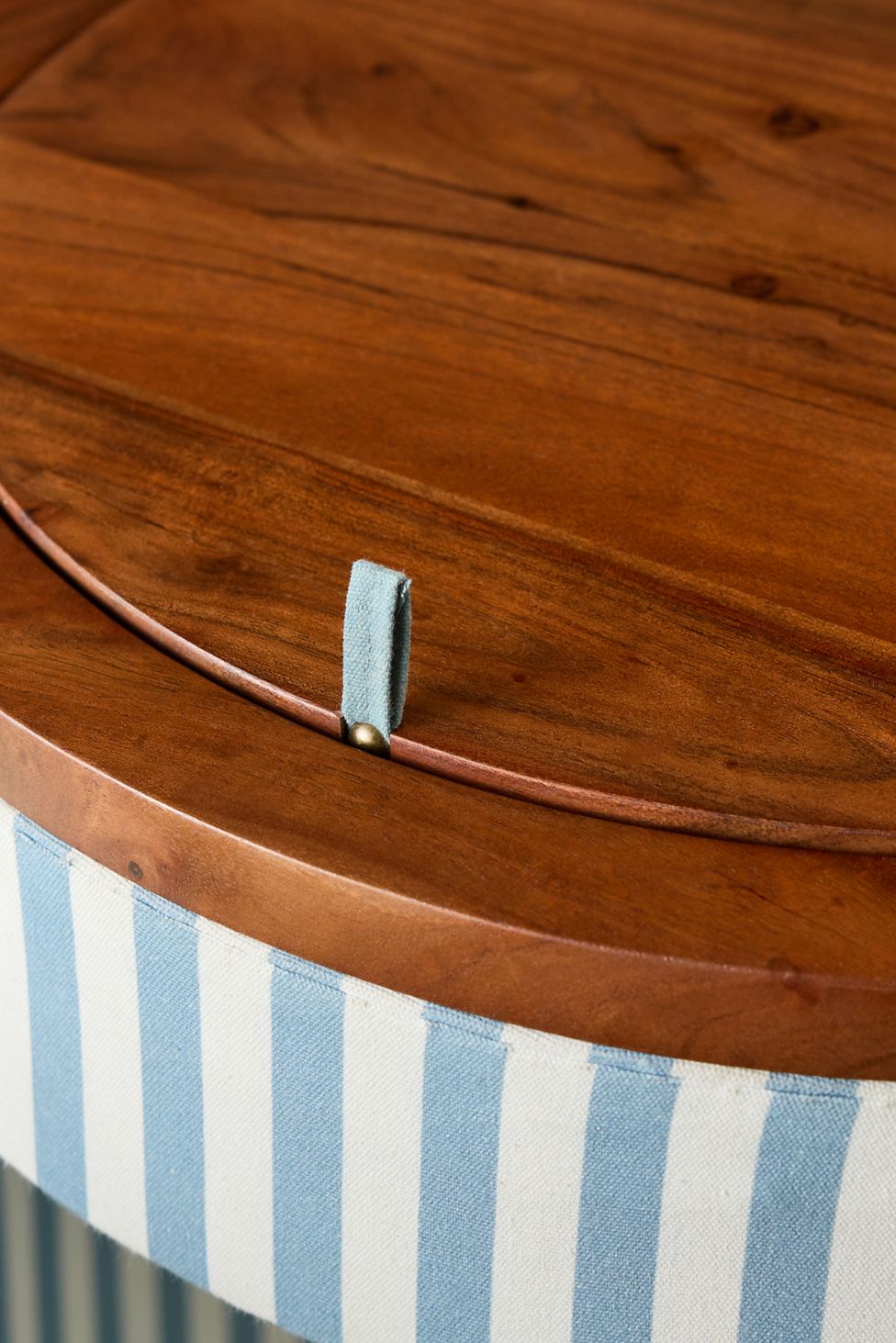 Jane Upholstered Vanity & Stool Set - Blue Stripe - view 5