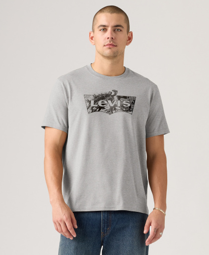 Levi's Men's Graphic Logo Batwing Short-Sleeve T-shirt - Gray