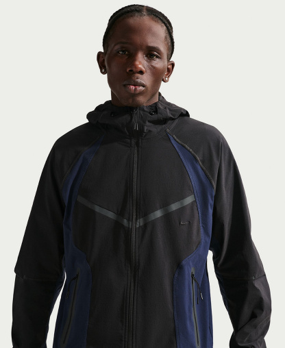 Nike Men's Tech Dri-FIT Full-Zip Windrunner Jacket - Black/Obsidian