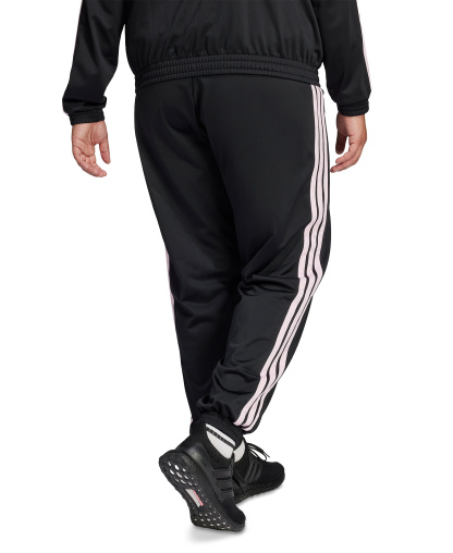 adidas Plus Size Tricot 3-Stripes Track Pants - Black/Clear Pink