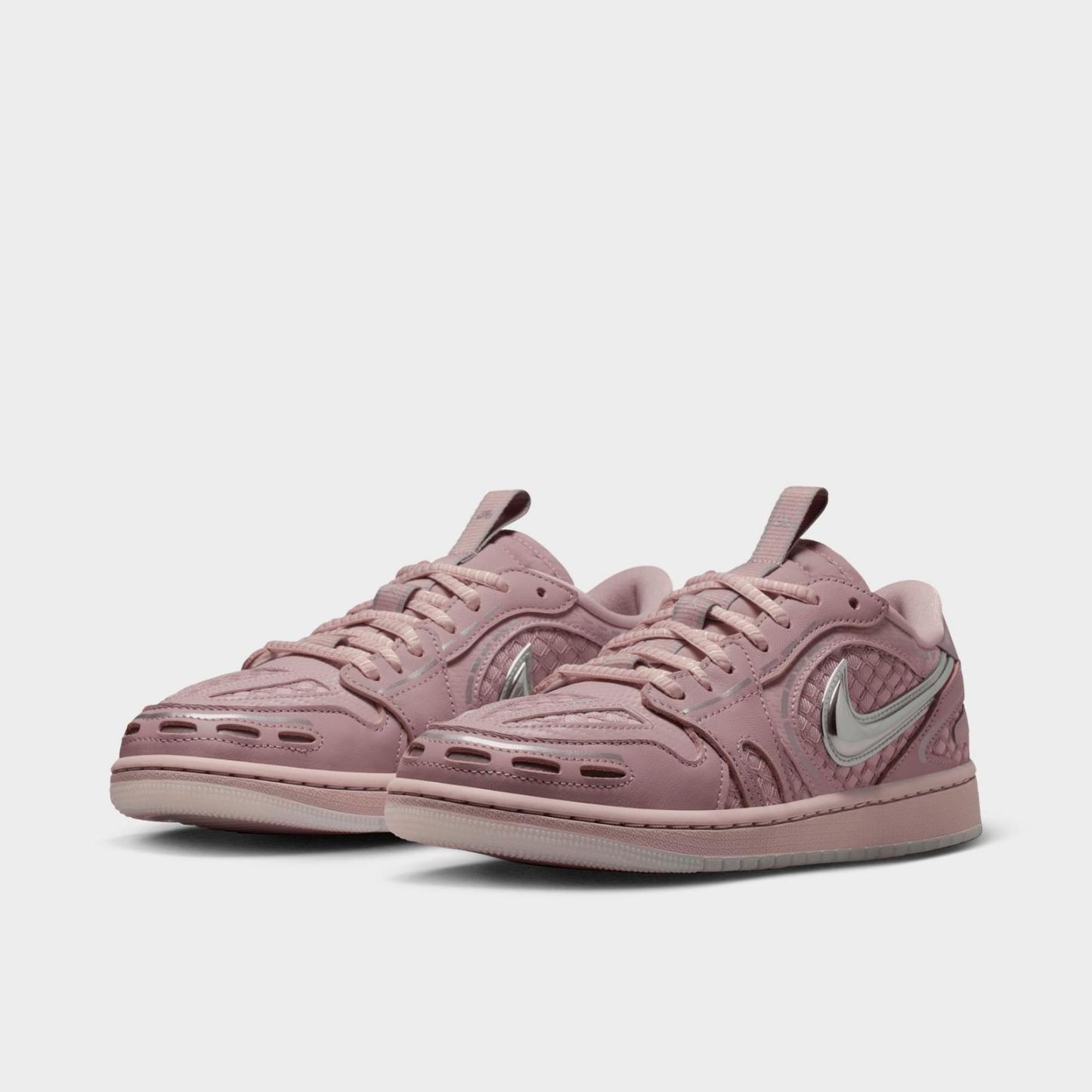 Women's Air Jordan 1 Low Method of Make Casual Shoes - Particle Rose/Barely Rose/Metallic Silver/Enigma Stone - view 2