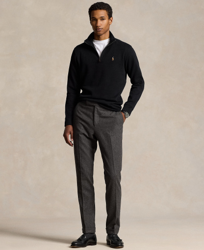 Polo Ralph Lauren Men's Estate-Rib Cotton Quarter-Zip Sweater - Polo Black