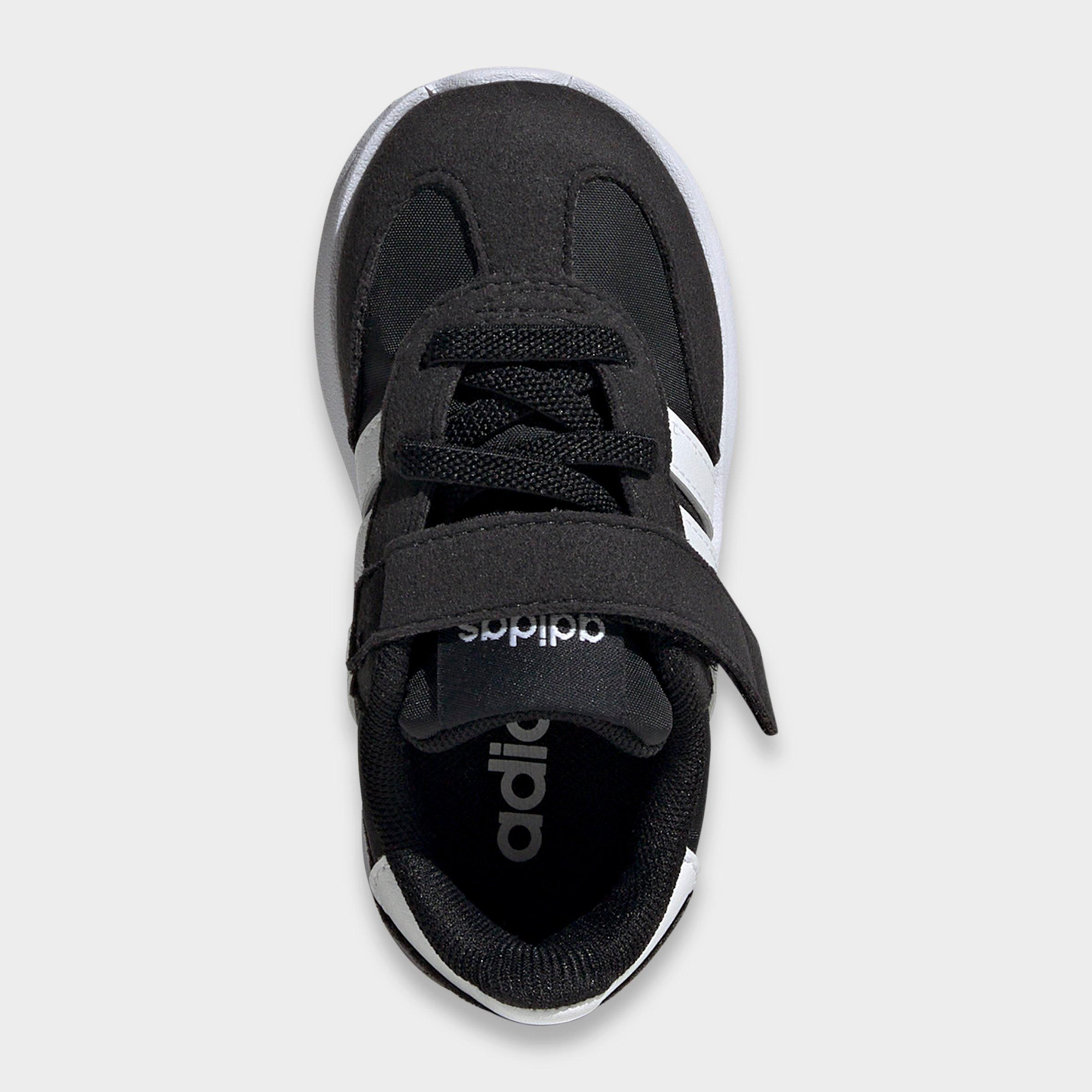 Kids' Toddler adidas Run 70s 2.0 Hook-And-Loop Stretch Lace Casual Shoes - Core Black/Footwear White/Core Black - Top view