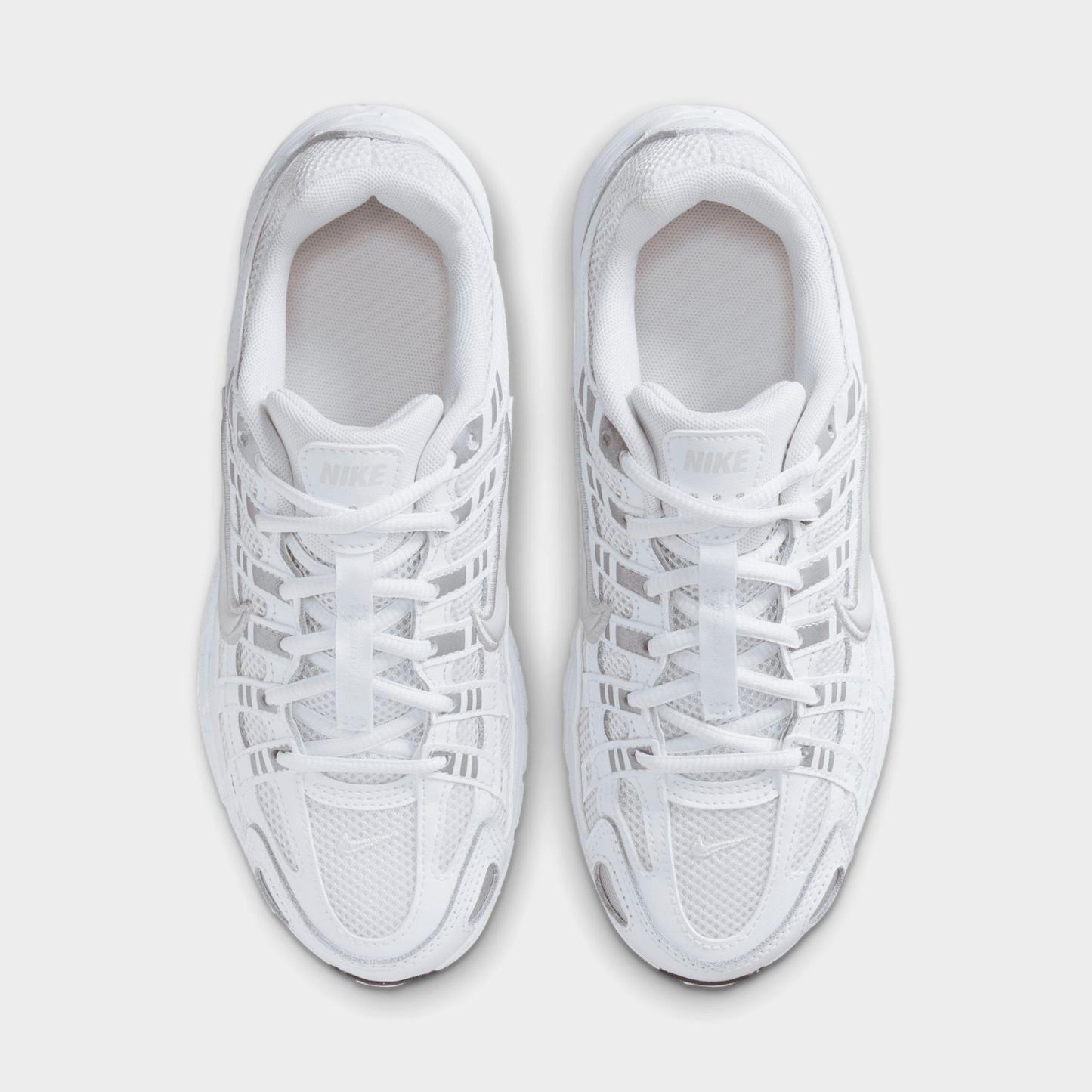 Big Kids' Nithtke P-6000 Casual Shoes - Platinum Tint/White/Metallic Silver/Platinum Tint - Top view