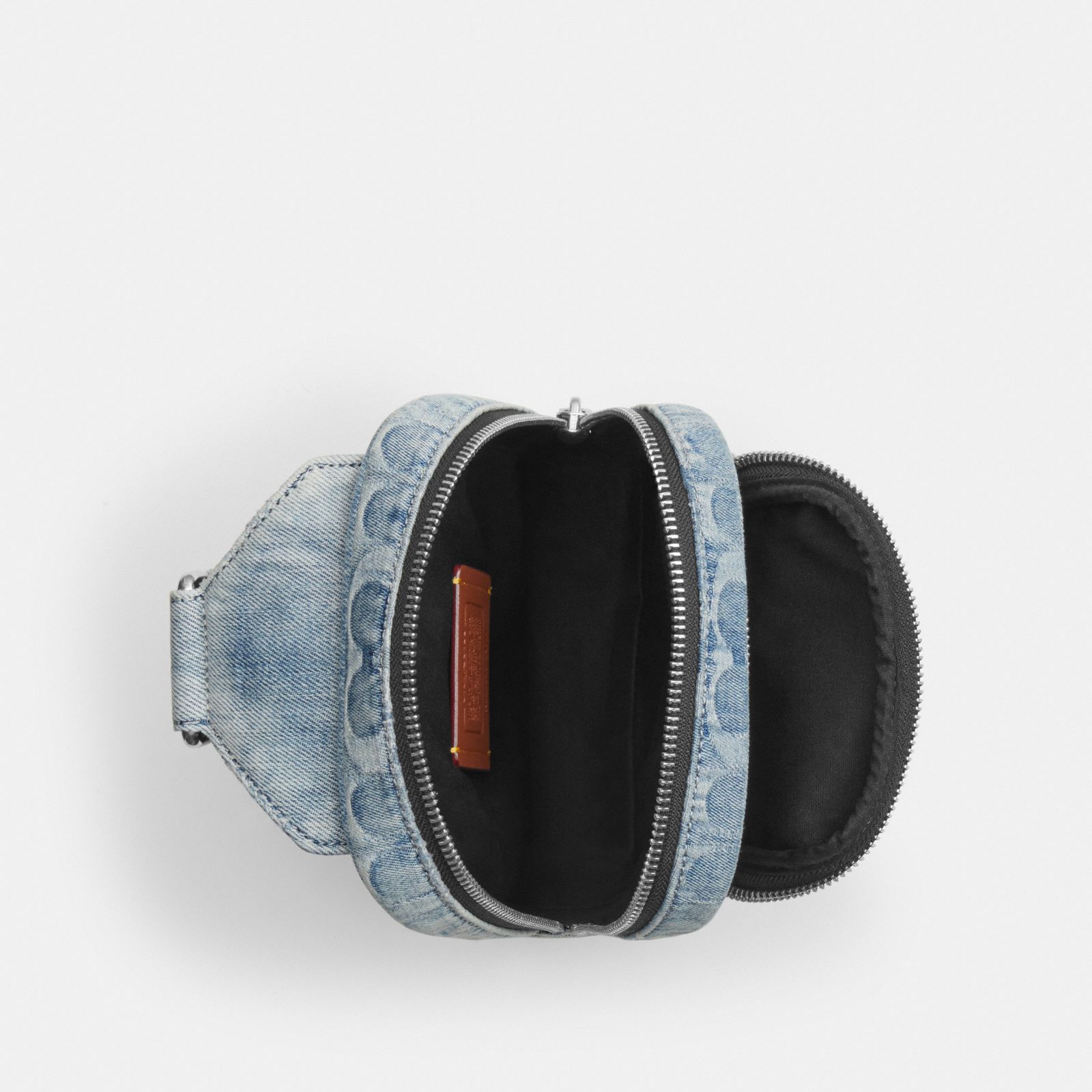 Racer Sling Pack In Loved Signature Denim - Silver/Light Indigo - view 3