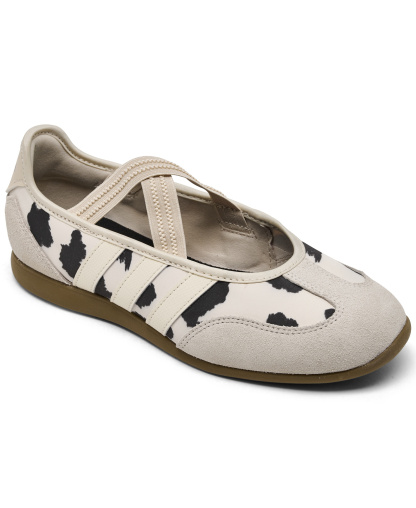 adidas Women's Barreda Mary Jane Cow Print Sneakers from Finish Line - White, Crystal Linen
