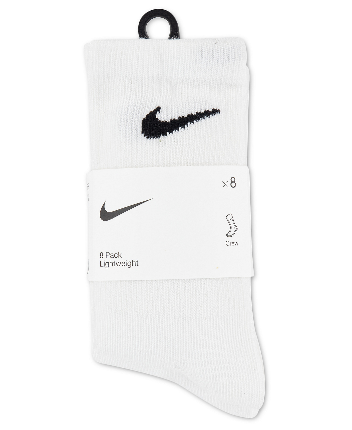 Nike Boys' 4-7 Crew Socks, 8-Pack - White