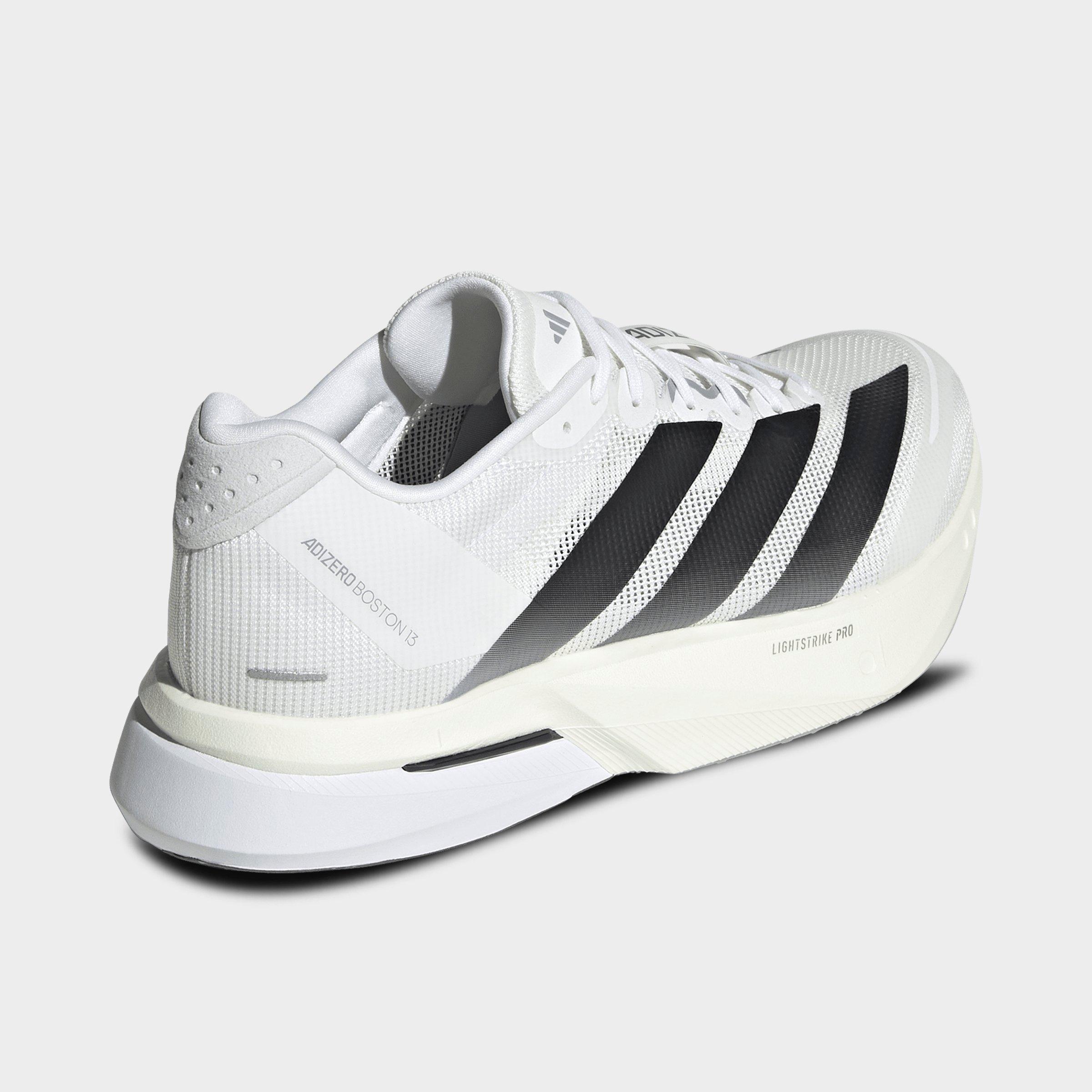 Men's adidas Adizero Boston 13 Running Shoes - White/Black/Dash Grey - Back view